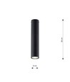 Tecno 1M Sort loftslampe - GU10, 230V, uden lyskilde