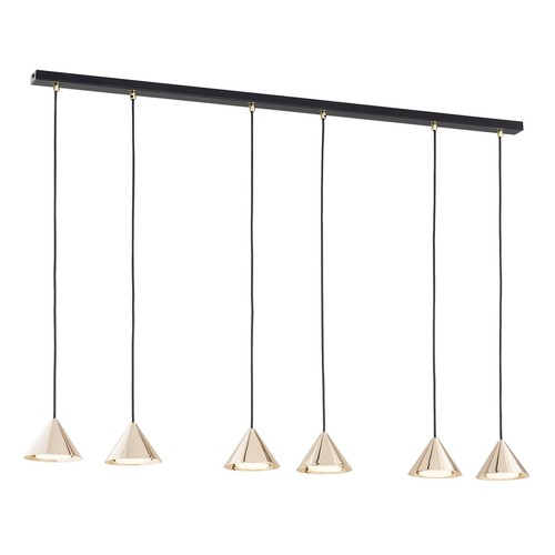 Elit 6 Sort/Guld pendellampe - GX53, 230V, uden lyskilde