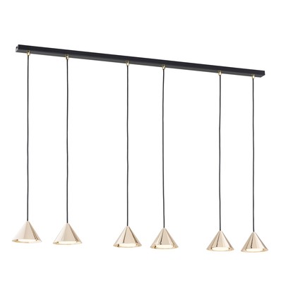 Elit 6 Sort/Guld pendellampe - GX53, 230V, uden lyskilde