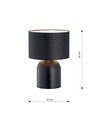 Aspen LN1 Sort/Hvid bordlampe - Ø25 cm, E27, 230V, uden lyskilde
