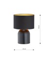 Aspen LN1 Sort/Guld bordlampe - Ø25 cm, E27, 230V, uden lyskilde
