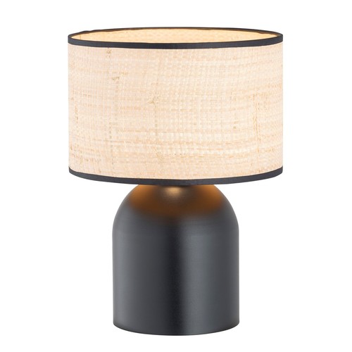 Aspen LN1 Sort/Rattan bordlampe - Ø25 cm, E27, 230V, uden lyskilde