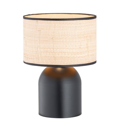 Aspen LN1 Sort/Rattan bordlampe - Ø25 cm, E27, 230V, uden lyskilde