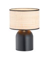 Aspen LN1 Sort/Rattan bordlampe - Ø25 cm, E27, 230V, uden lyskilde