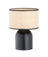 Aspen LN1 Sort/Rattan bordlampe - Ø25 cm, E27, 230V, uden lyskilde
