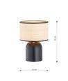 Aspen LN1 Sort/Rattan bordlampe - Ø25 cm, E27, 230V, uden lyskilde