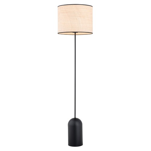 Aspen LP1 Sort/Rattan gulvlampe - Ø35 cm, E27, 230V, uden lyskilde