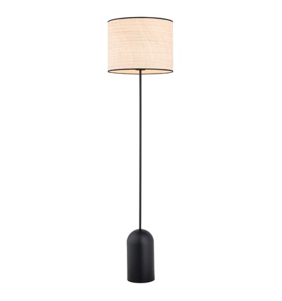 Aspen LP1 Sort/Rattan gulvlampe - Ø35 cm, E27, 230V, uden lyskilde