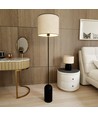 Aspen LP1 Sort/Rattan gulvlampe - Ø35 cm, E27, 230V, uden lyskilde