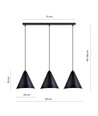 Rebel 3 Sort/Hvid pendellampe - Ø23.5 cm, E27, 230V, uden lyskilde
