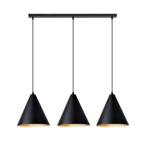 Rebel 3 Sort/Guld pendellampe - Ø23.5 cm, E27, 230V, uden lyskilde