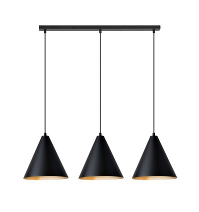 Rebel 3 Sort/Guld pendellampe - Ø23.5 cm, E27, 230V, uden lyskilde