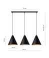 Rebel 3 Sort/Guld pendellampe - Ø23.5 cm, E27, 230V, uden lyskilde
