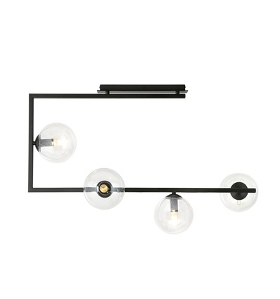Soma 4 Sort/Transparent loftslampe - Ø14 cm, E14, 230V, uden lyskilde