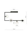 Soma 4 Sort/Transparent loftslampe - Ø14 cm, E14, 230V, uden lyskilde