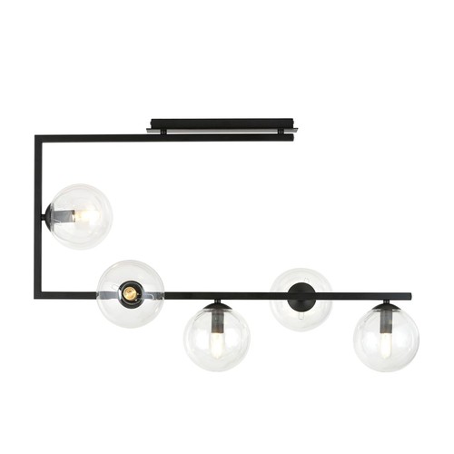 Soma 5 Sort/Transparent loftslampe - Ø14 cm, E14, 230V, uden lyskilde