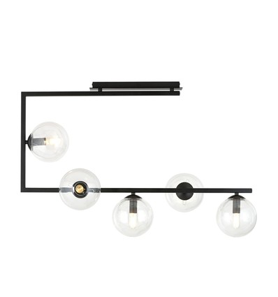 Soma 5 Sort/Transparent loftslampe - Ø14 cm, E14, 230V, uden lyskilde