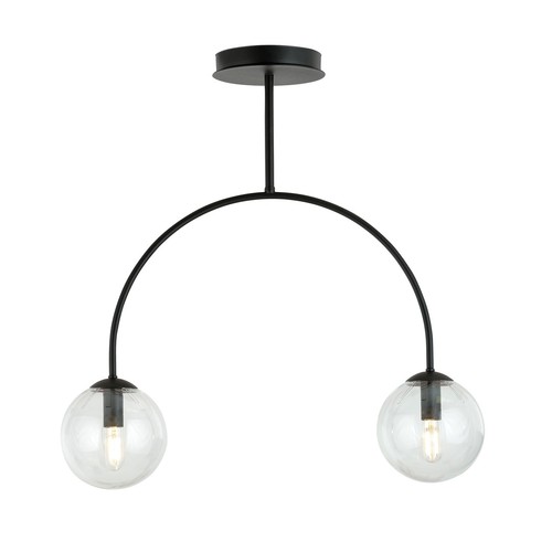 Archi 2 Sort/Transparent lysekrone - Ø14 cm, E14, 230V, uden lyskilde
