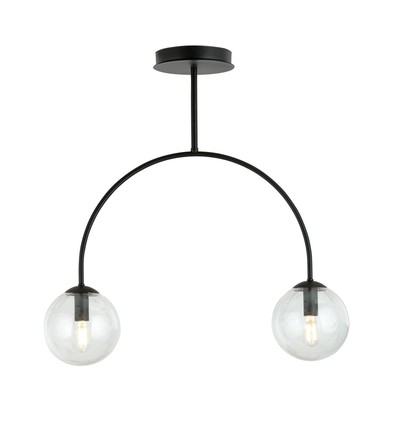 Archi 2 Sort/Transparent lysekrone - Ø14 cm, E14, 230V, uden lyskilde