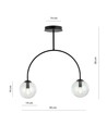 Archi 2 Sort/Transparent lysekrone - Ø14 cm, E14, 230V, uden lyskilde