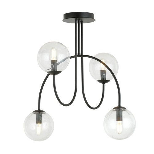 Archi 4A Sort/Transparent lysekrone - Ø14 cm, E14, 230V, uden lyskilde