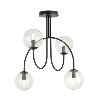 Archi 4A Sort/Transparent lysekrone - Ø14 cm, E14, 230V, uden lyskilde