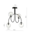 Archi 4A Sort/Transparent lysekrone - Ø14 cm, E14, 230V, uden lyskilde