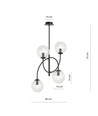 Archi 4B Sort/Transparent lysekrone - Ø14 cm, E14, 230V, uden lyskilde