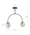 Archi 2 Sort/Grafit lysekrone - Ø14 cm, E14, 230V, uden lyskilde