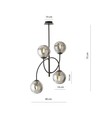 Archi 4B Sort/Grafit lysekrone - Ø14 cm, E14, 230V, uden lyskilde