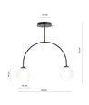 Archi 2 Sort/Opal lysekrone - Ø14 cm, E14, 230V, uden lyskilde