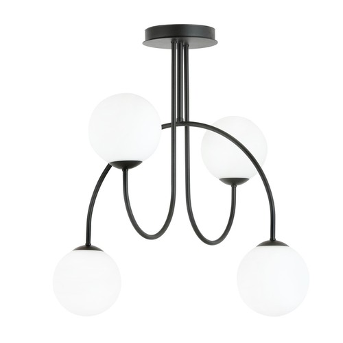Archi 4A Sort/Opal lysekrone - Ø14 cm, E14, 230V, uden lyskilde