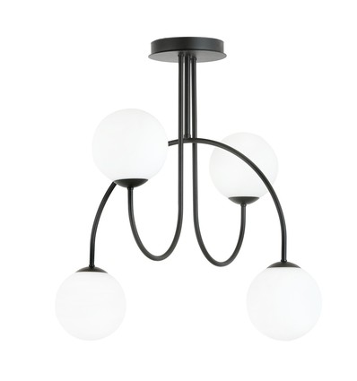 Archi 4A Sort/Opal lysekrone - Ø14 cm, E14, 230V, uden lyskilde