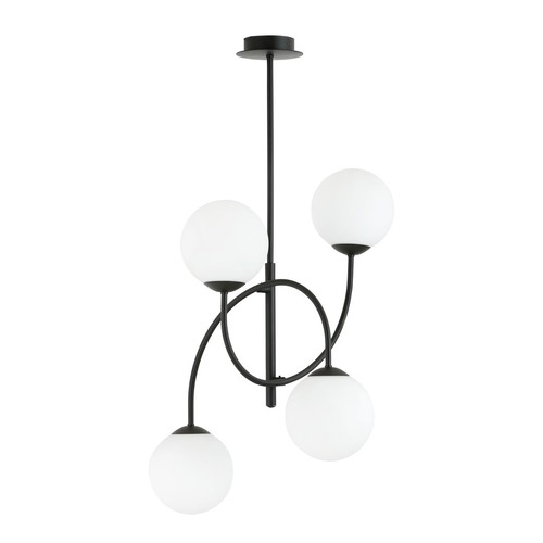 Archi 4B Sort/Opal lysekrone - Ø14 cm, E14, 230V, uden lyskilde