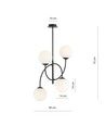 Archi 4B Sort/Opal lysekrone - Ø14 cm, E14, 230V, uden lyskilde