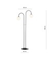Archi LP2 Sort/Opal lysekrone - Ø14 cm, E14, 230V, uden lyskilde
