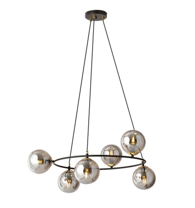 Outlet: Azura 6 Sort/Grafit pendellampe - Ø14 cm, E14, 230V, uden lyskilde