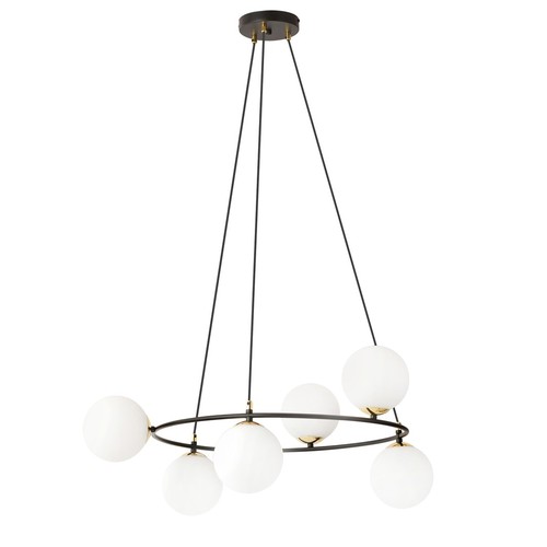 Azura 6 Sort/Opal pendellampe - Ø14 cm, E14, 230V, uden lyskilde
