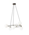 Azura 6 Sort/Opal pendellampe - Ø14 cm, E14, 230V, uden lyskilde