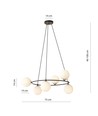 Azura 6 Sort/Opal pendellampe - Ø14 cm, E14, 230V, uden lyskilde