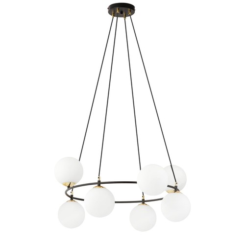 Azura 8 Sort/Opal pendellampe - Ø14 cm, E14, 230V, uden lyskilde