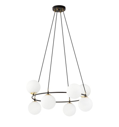 Azura 8 Sort/Opal pendellampe - Ø14 cm, E14, 230V, uden lyskilde