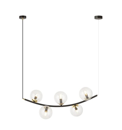 Ritz 5 Sort/Transparent pendellampe - Ø14 cm, E14, 230V, uden lyskilde
