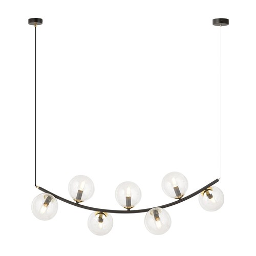 Ritz 7 Sort/Transparent pendellampe - Ø14 cm, E14, 230V, uden lyskilde