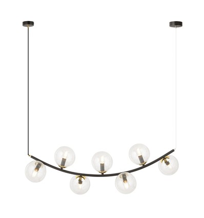 Ritz 7 Sort/Transparent pendellampe - Ø14 cm, E14, 230V, uden lyskilde