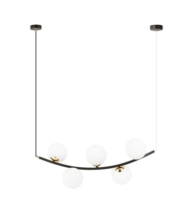 Ritz 5 Sort/Opal pendellampe - Ø14 cm, E14, 230V, uden lyskilde
