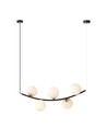 Ritz 5 Sort/Opal pendellampe - Ø14 cm, E14, 230V, uden lyskilde