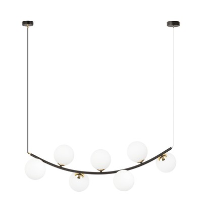 Ritz 7 Sort/Opal pendellampe - Ø14 cm, E14, 230V, uden lyskilde