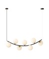 Ritz 7 Sort/Opal pendellampe - Ø14 cm, E14, 230V, uden lyskilde
