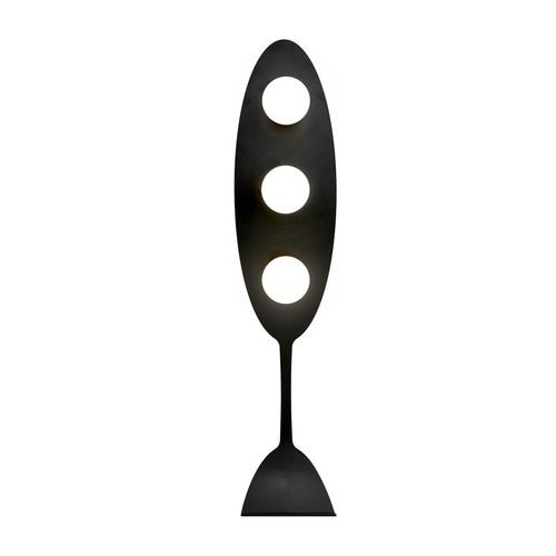 Aura LP3 Sort/Opal gulvlampe - Ø14 cm, E14, 230V, uden lyskilde